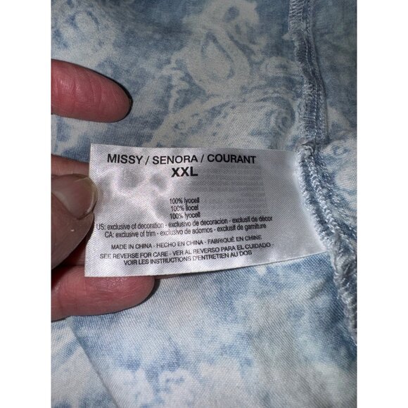 NWT Vintage America Blues XXL Chambray Paisley Faded Bandana Boho Cottage Shirt - Picture 13 of 14